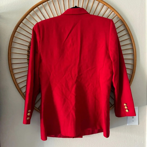 Vintage Talbot's double breasted red wool blazer gold buttons size 8P - Picture 3 of 14